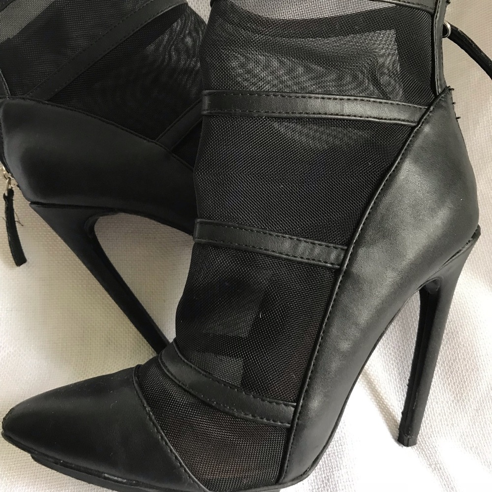 Shoe Cult sheer black booties